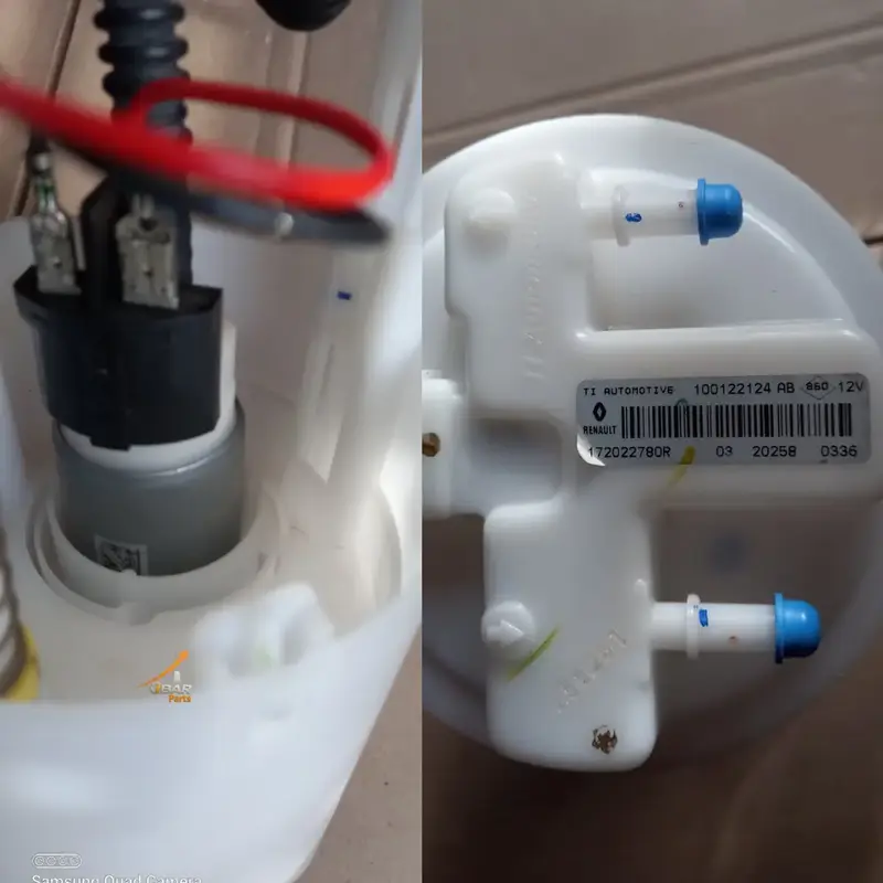 Verificacion de autenticidad mediante etiqueta TI Automotive 172020137R en modulo para Kangoo 1.6 16V. Dos picos de salida visibles y regulador integrado.