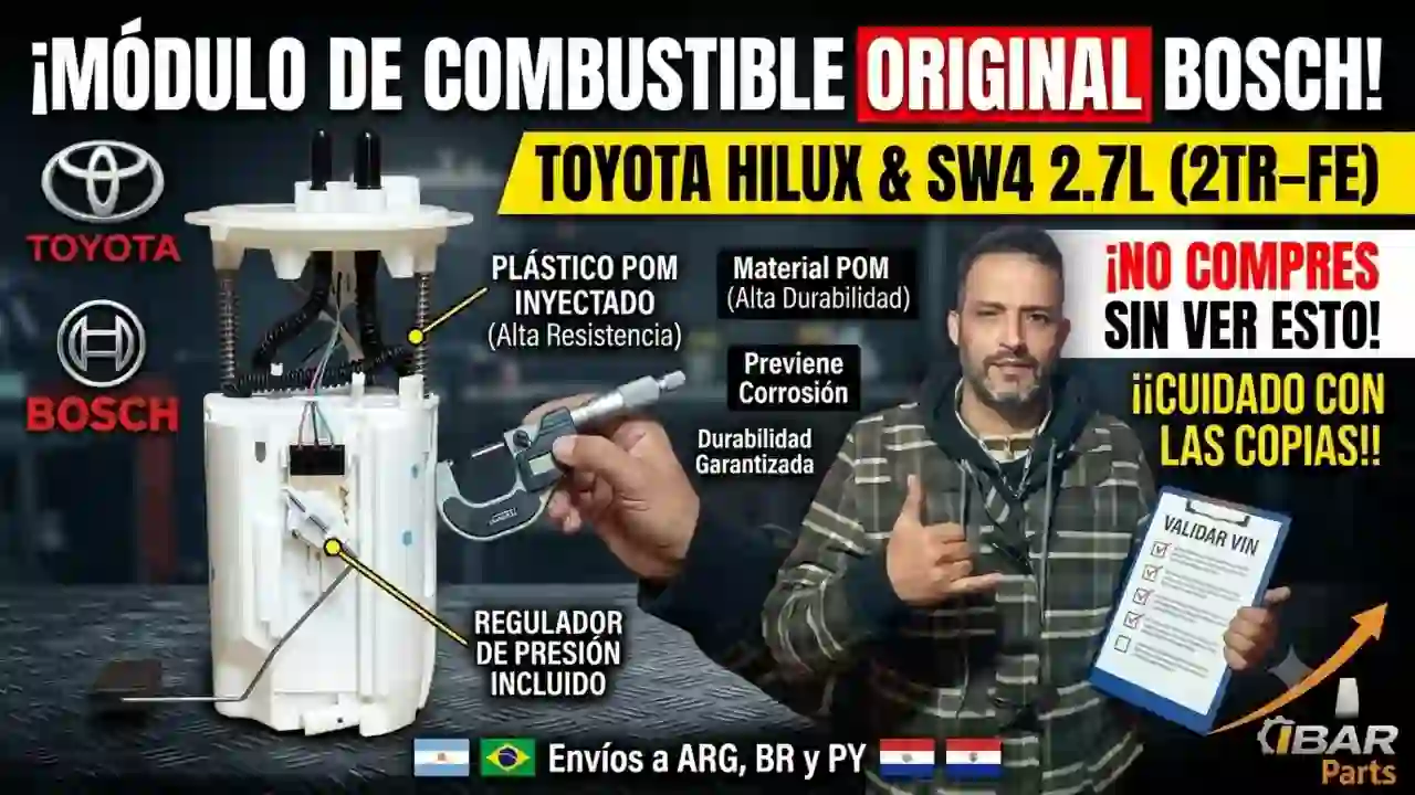 Análisis Técnico Bomba Nafta Hilux 2.7L 2TR-FE Bosch 77020-0K430 | IBARParts