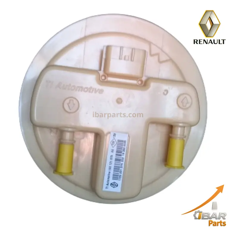 Tapa bomba diesel Kangoo 1.5 DCI conector 4 terminales TI Automotive 172020137R. Vista superior mostrando conexiones electricas originales, junta de EPDM y carcasa POM resistente a diesel S10.