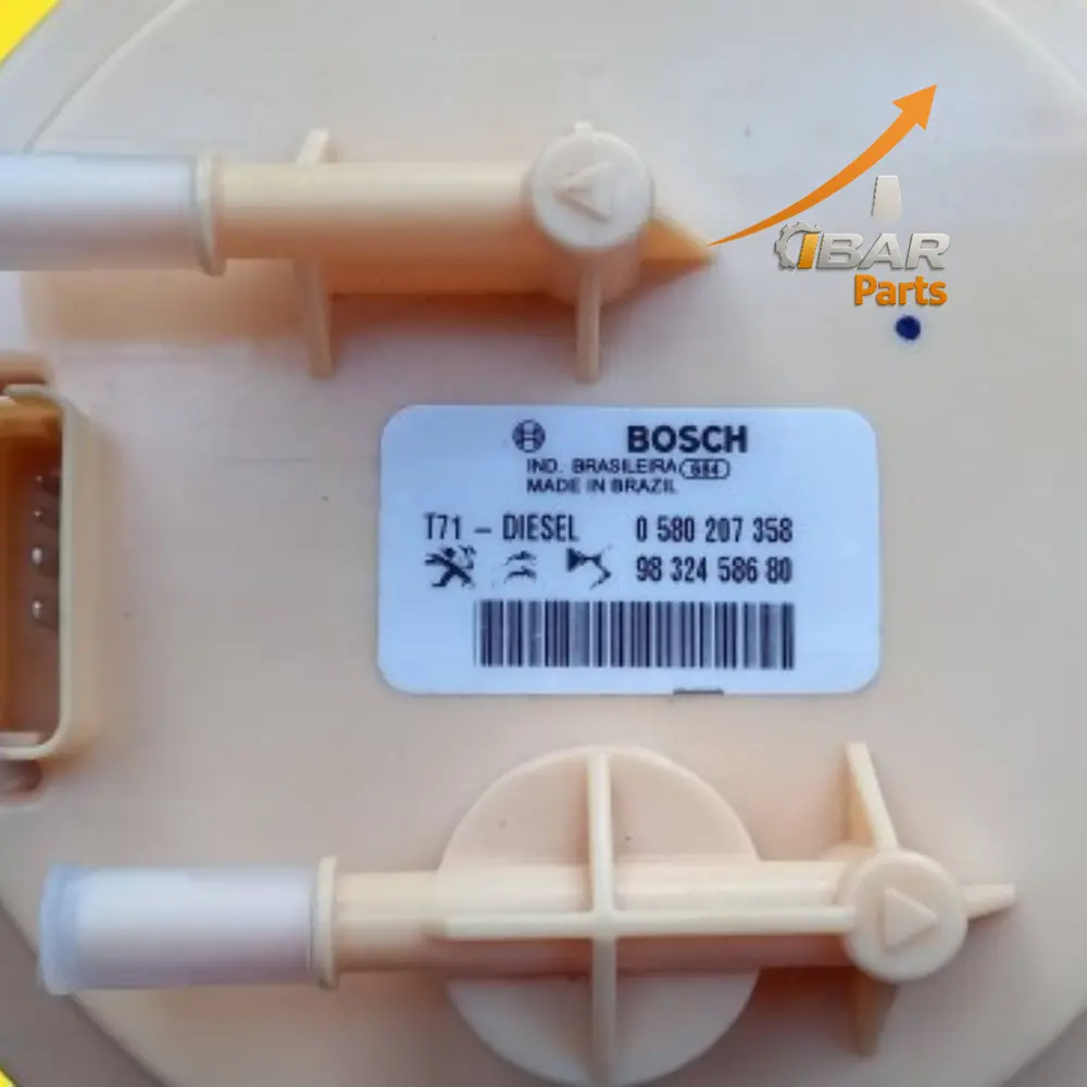 Zoom a la etiqueta OEM Bosch 0580207358 / 9832458680 para Partner Berlingo 1.6 HDi. Autenticidad verificada.